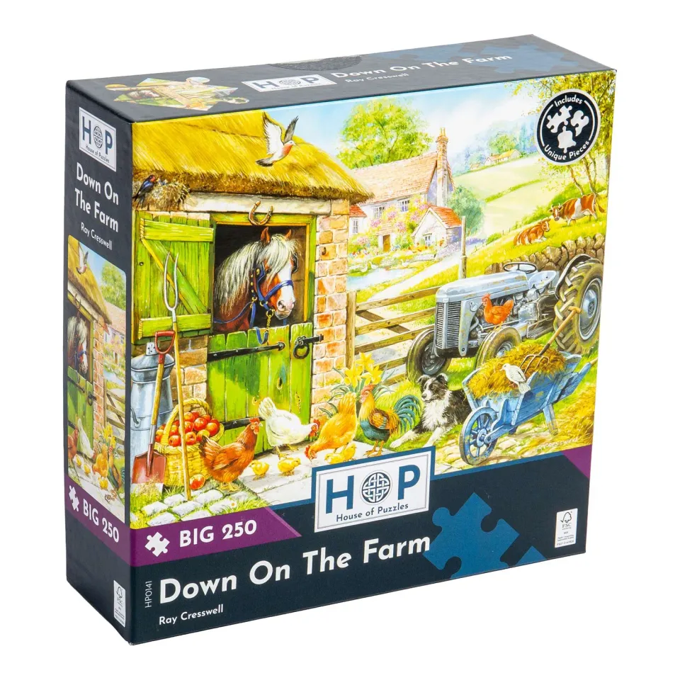 House of Puzzle Down On The Farm BIG 250 puslespil ekstra store brikker