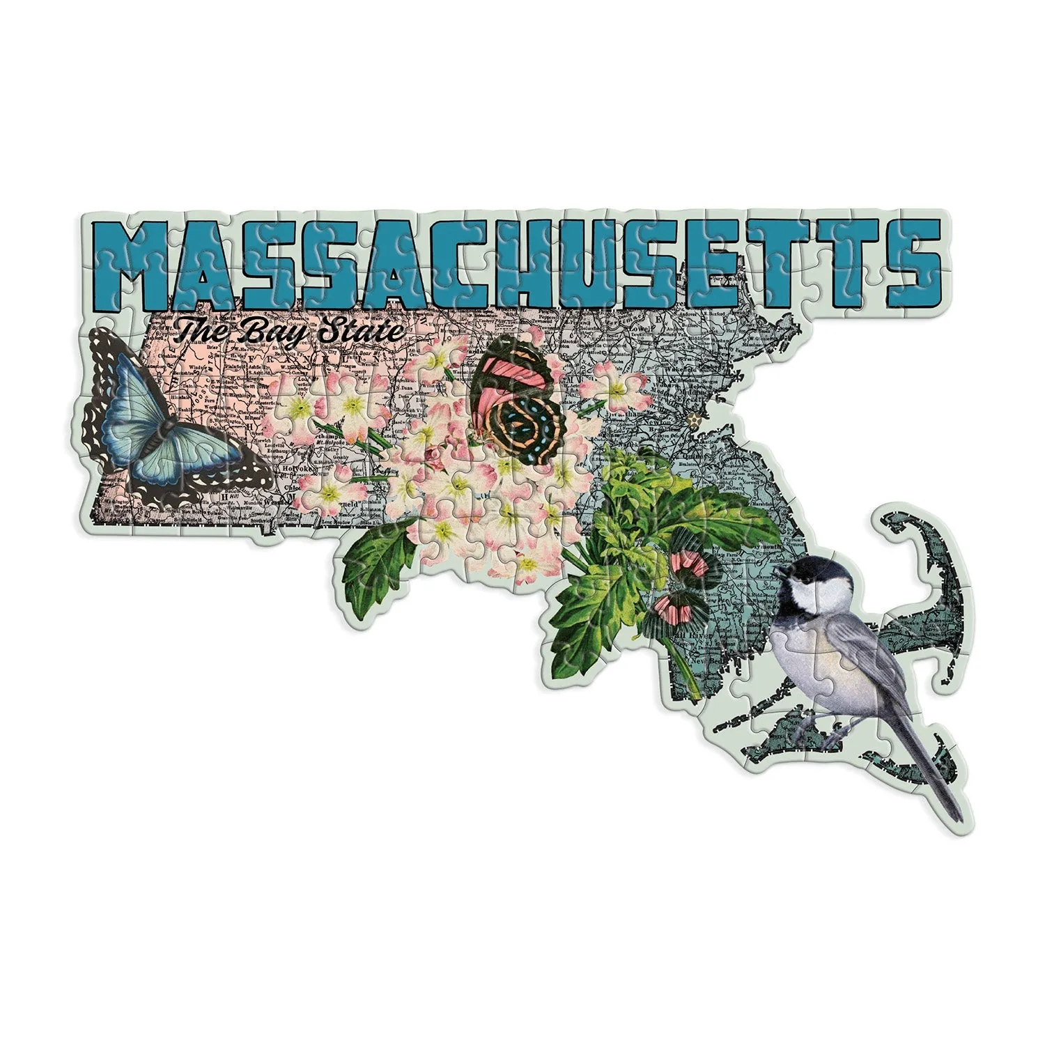 Galison Massachusetts minipuslespil 100 brikker formet