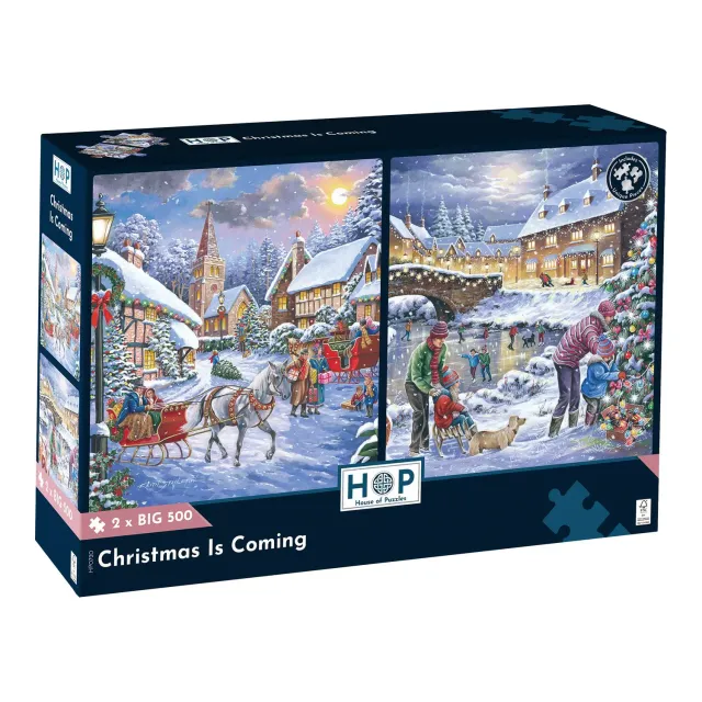 House of Puzzle BIG Christmas Is Coming puslespil 2x500 brikker