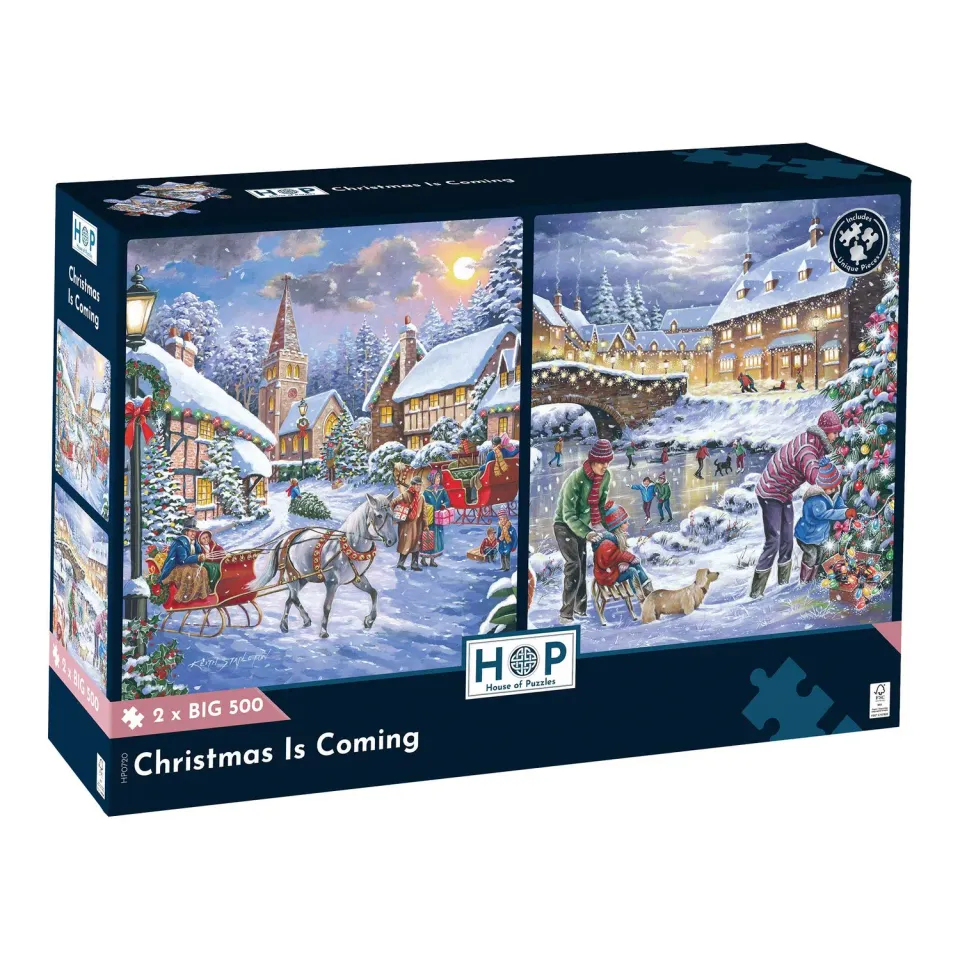 House of Puzzle BIG Christmas Is Coming puslespil 2x500 brikker