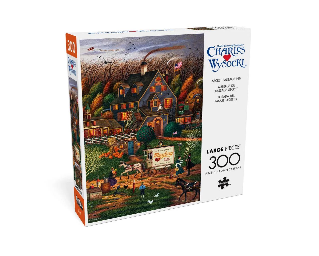 Buffalo Games Charles Wysocki Secret Passage Inn puslespil 300 store brikker kro