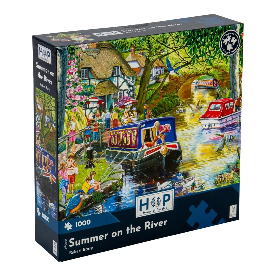 House of Puzzles Summer on the River 1000 puslespil 48x69 cm