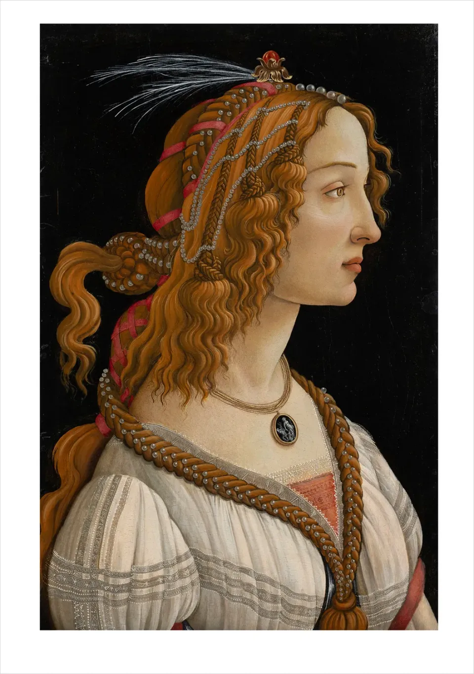 Pomegranate Botticelli Idealised Portrait Lady kort enkelt klassisk