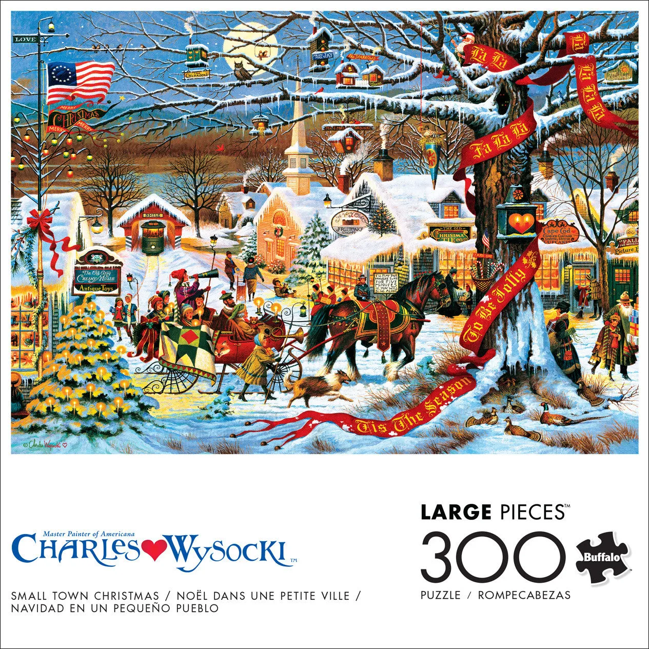 Buffalo Games Charles Wysocki Small Town Christmas puslespil 300 jul