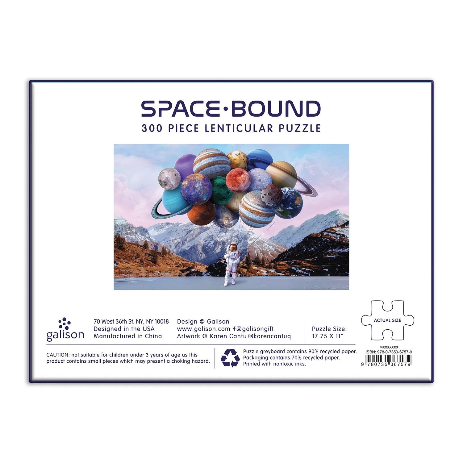 Galison Space Bound Karen Cantu 300 puslespil lenticular