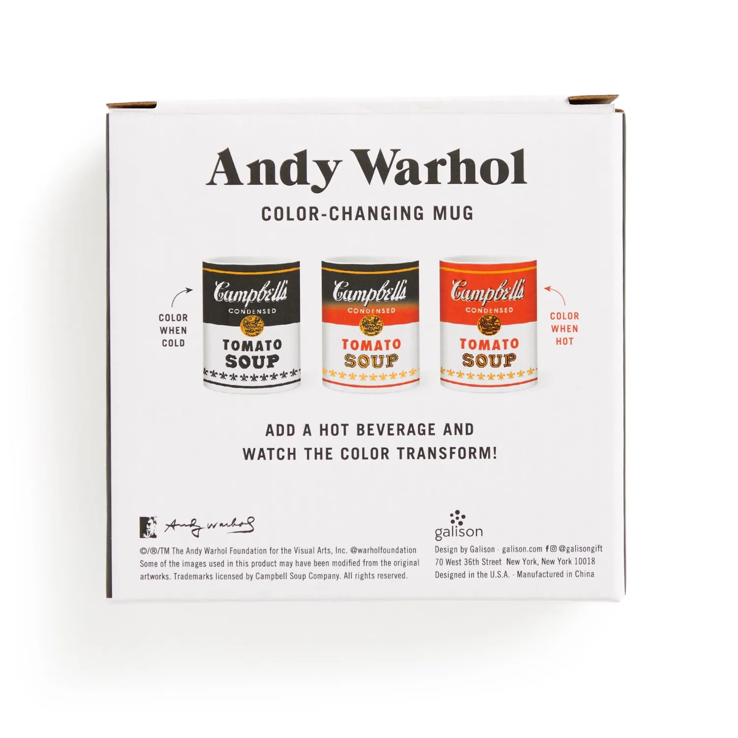 Galison Andy Warhol Soup Can krus farveskift keramik