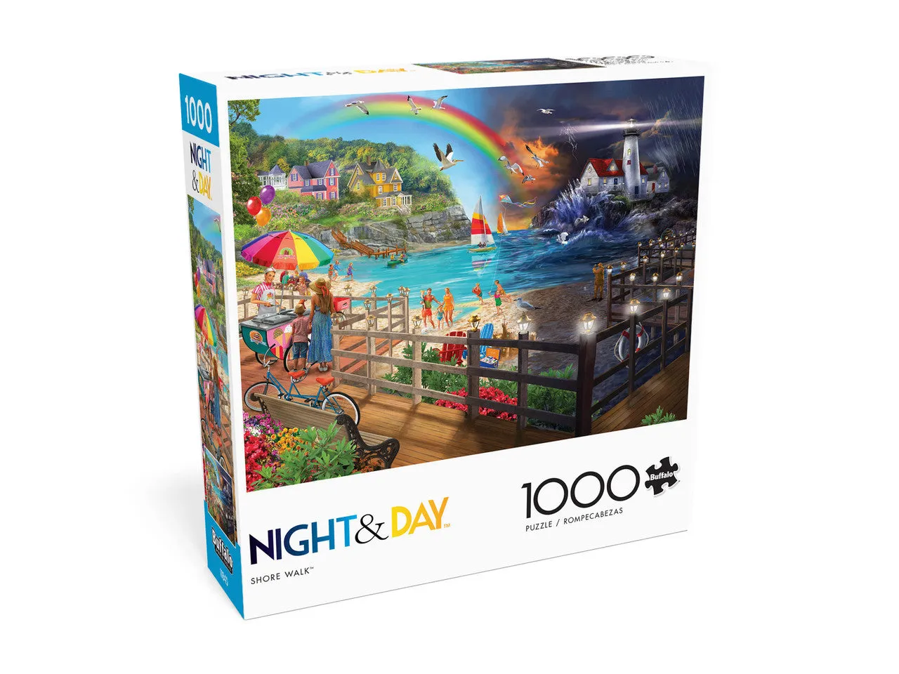 Buffalo Games Night Day Shore Walk puslespil 1000 brikker strand