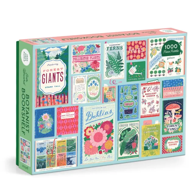 Good Puzzle Co. Ever Upward Botanist Bookshelf puslespil 1000 brikker botanisk