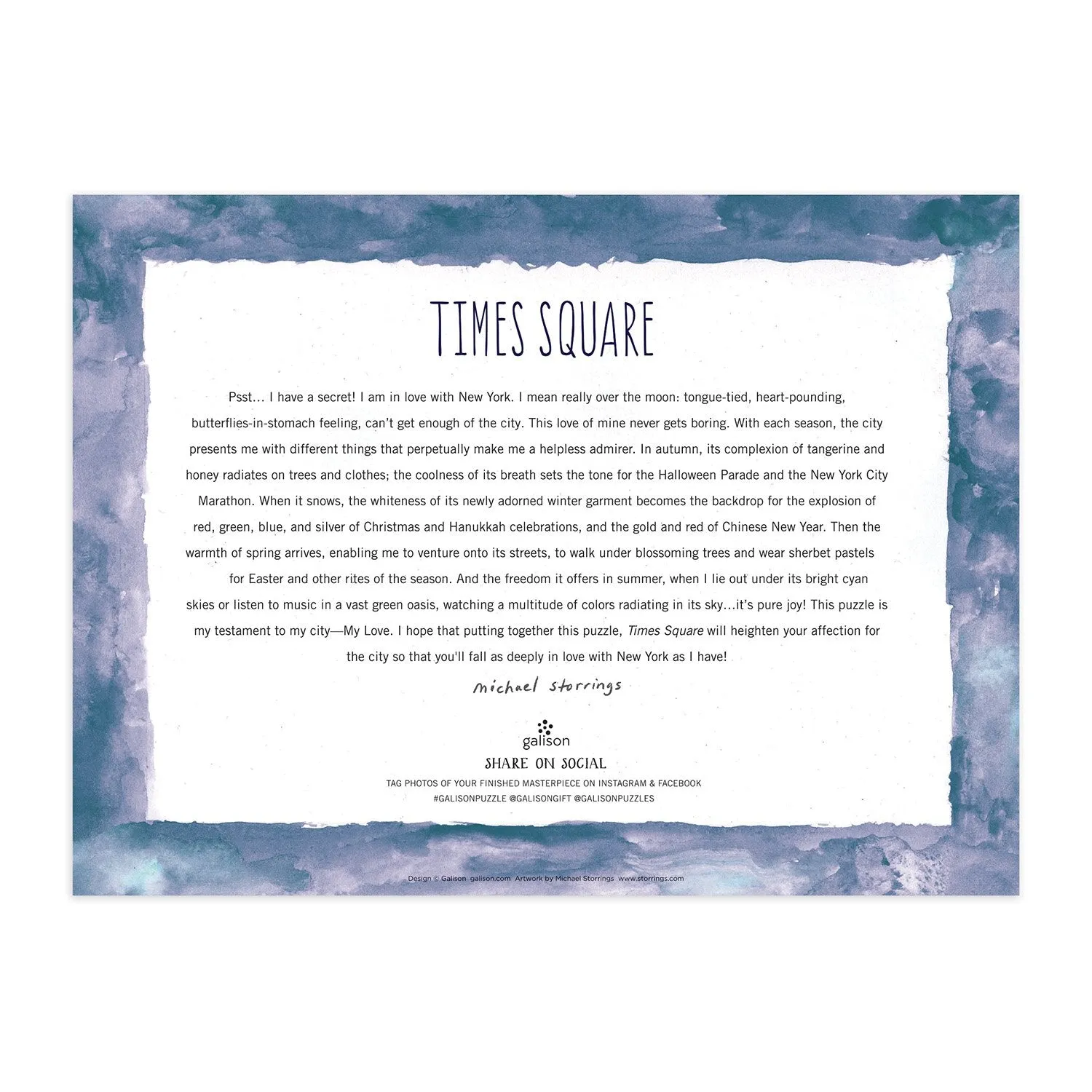 Galison Storrings Times Square puslespil 1000 brikker by