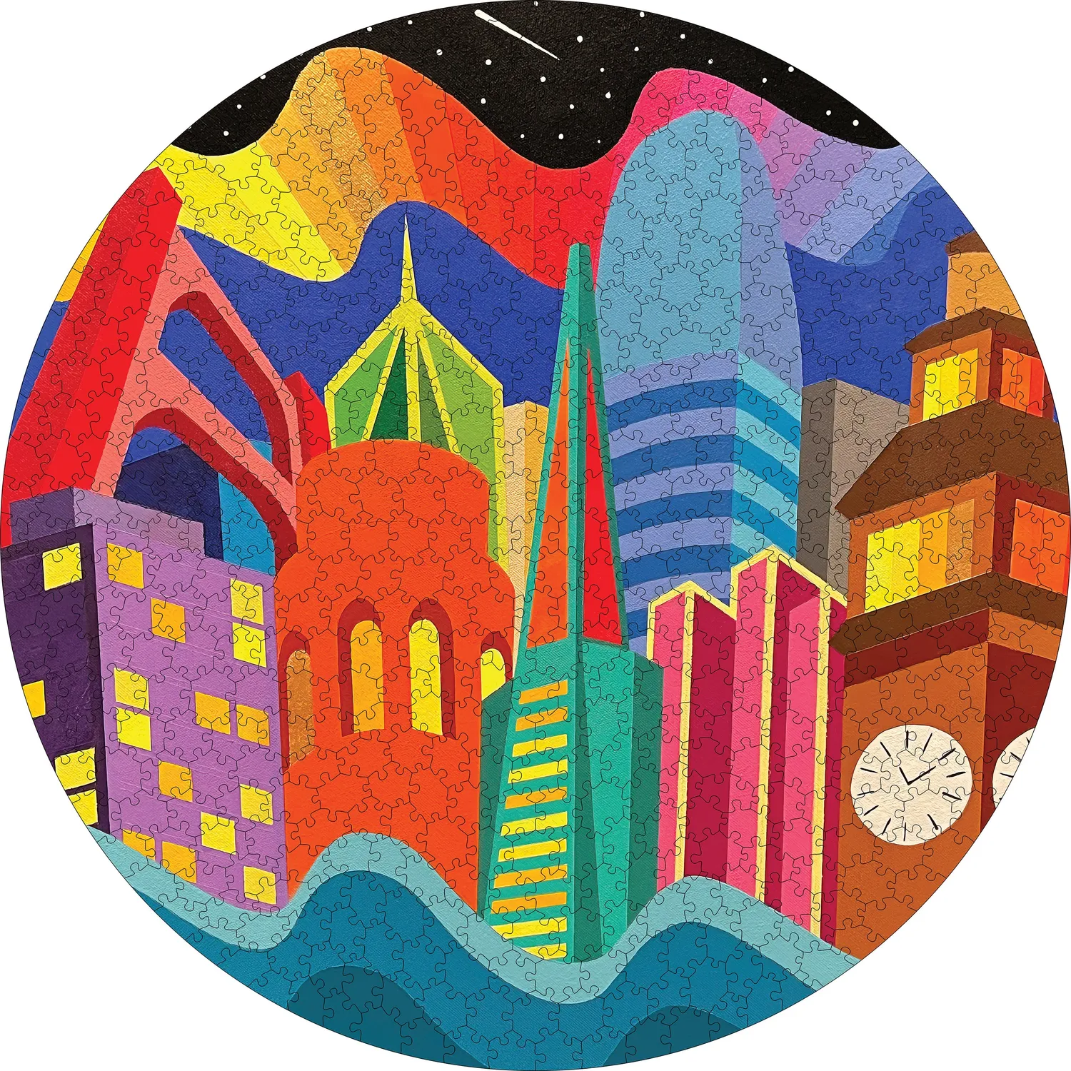 Pomegranate City Vibes puslespil 500 brikker rundt bymotiv