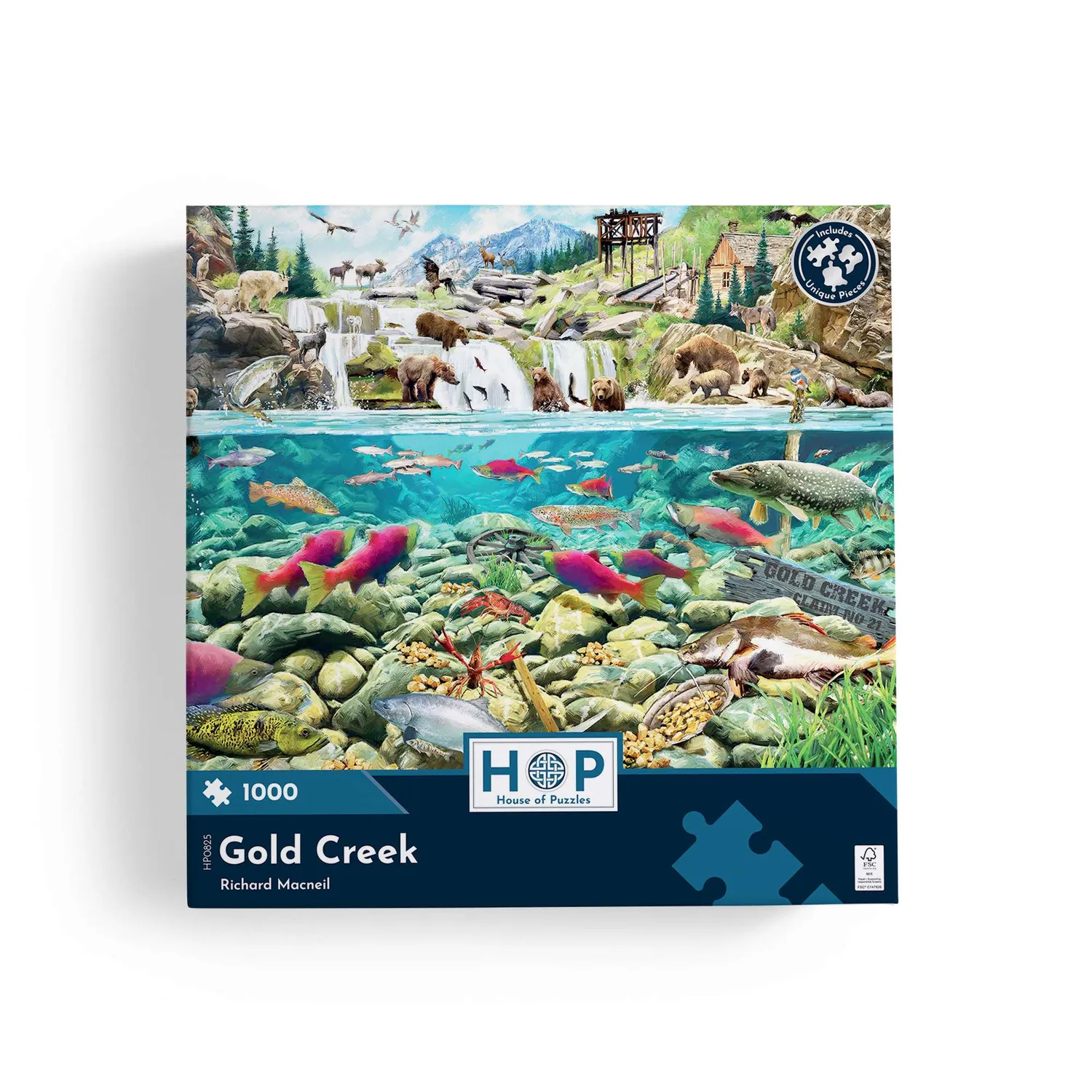 House of Puzzle Gold Creek puslespil 1000 brikker dyremotiv