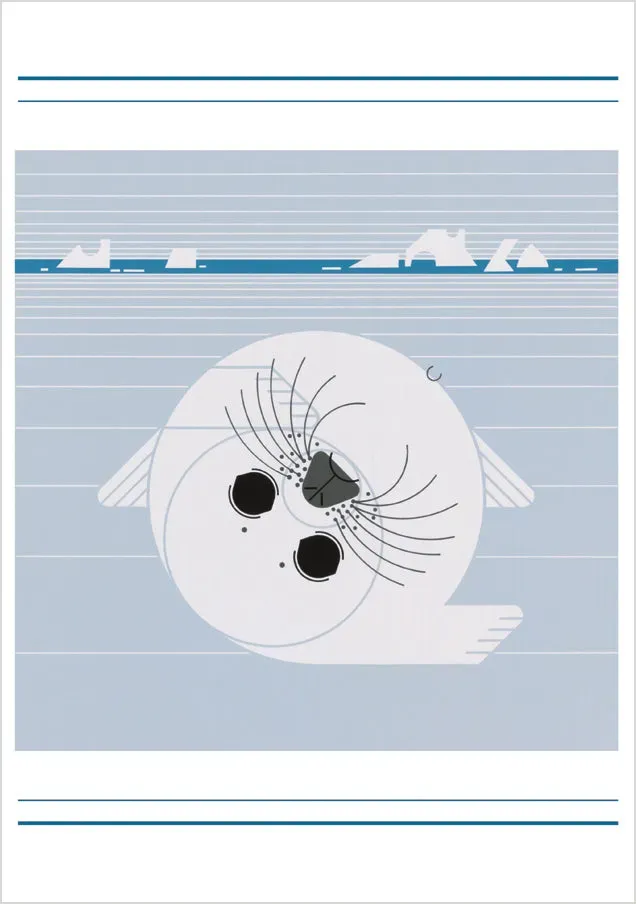 Pomegranate Charley Harper Whitecoat enkeltkort dyr