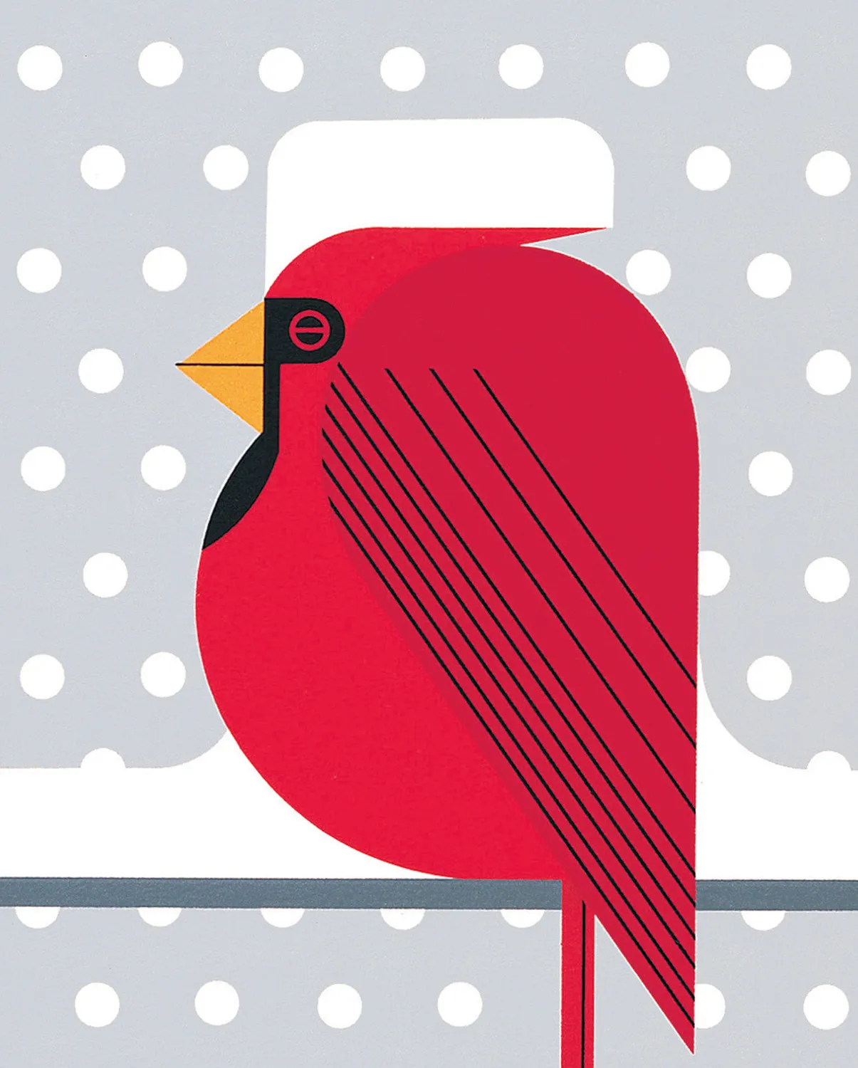 Pomegranate Charley Harper Cool Cardinal bogmærke fugl