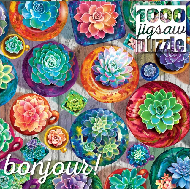 Buffalo Games Bonjour Succulent Selection puslespil 1000 planter