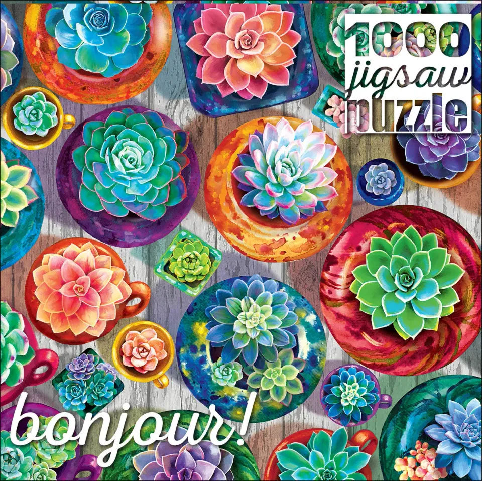 Buffalo Games Bonjour Succulent Selection puslespil 1000 planter