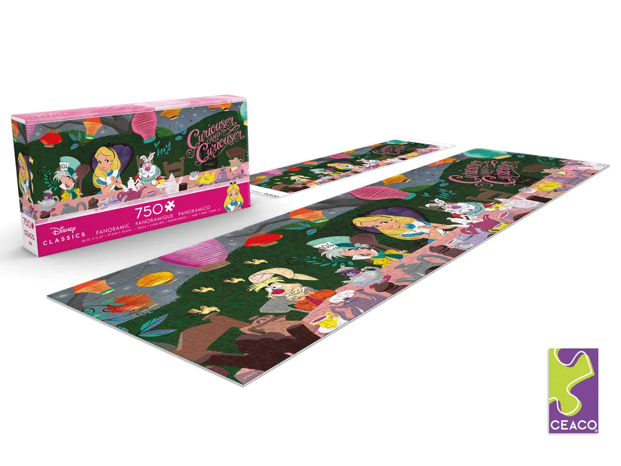 Buffalo Games Panoramics Alice Tea Party puslespil 750 brikker panorama