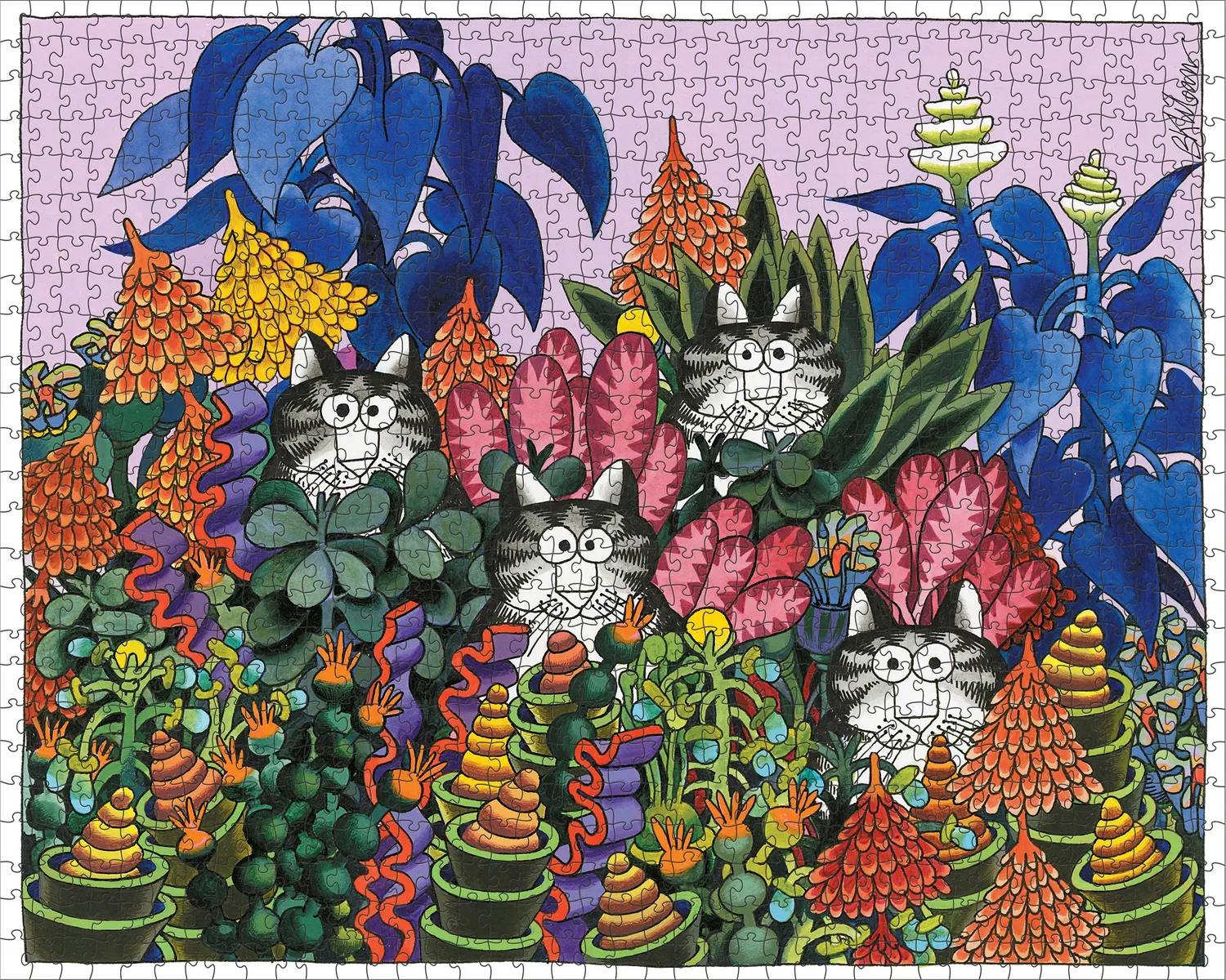 Pomegranate Kliban Jungle Cats puslespil 1000 brikker katte