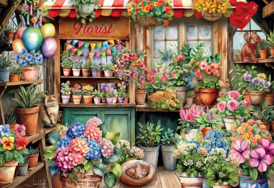 Buffalo Games Tom Wood The Flower Shop puslespil 2000 brikker