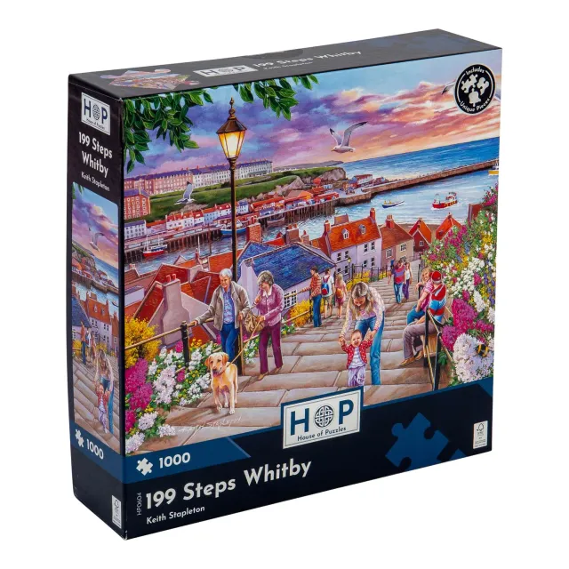 House of Puzzles 199 Steps Whitby puslespil 1000 brikker kyst