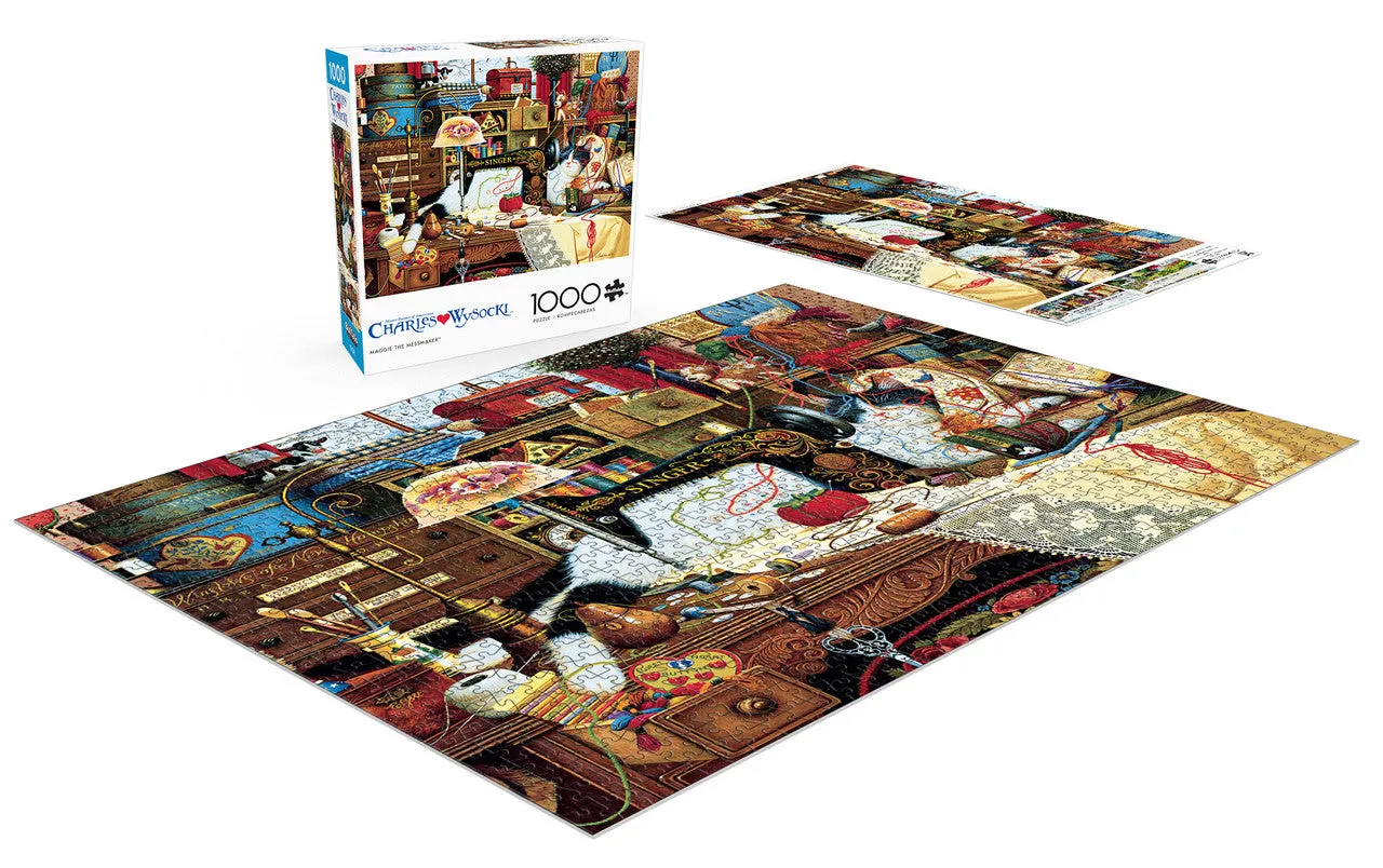 Buffalo Games Charles Wysocki Maggie the Messmaker puslespil 1000 brikker kat