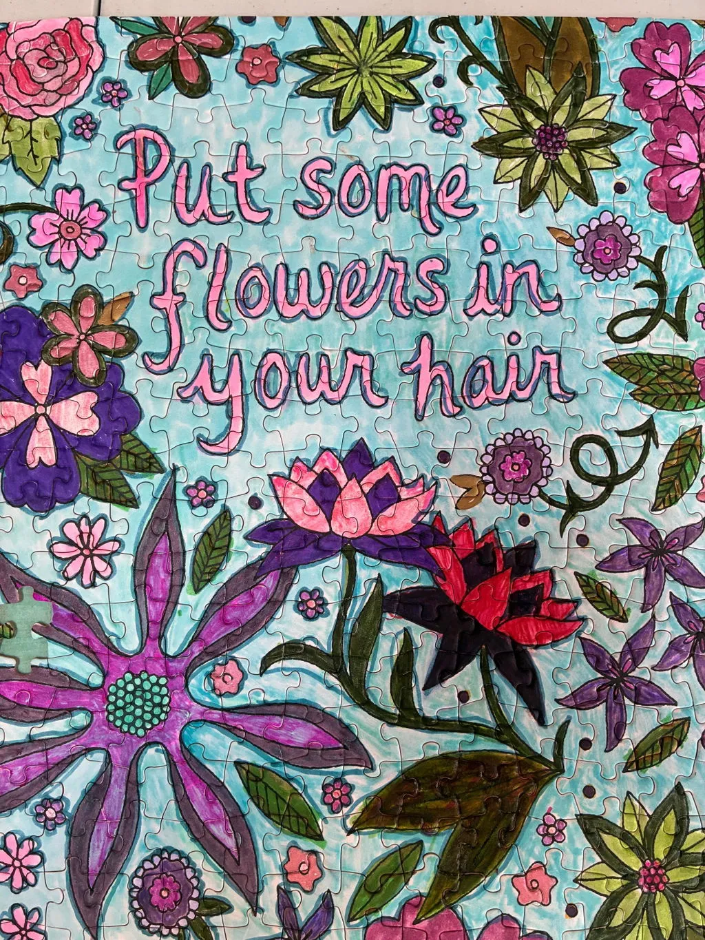 Andrea Pippins Flowers puslespil 1000 brikker malebog panorama