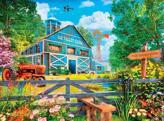 Buffalo Games Country Life Oak Valley Farm puslespil 1000 brikker