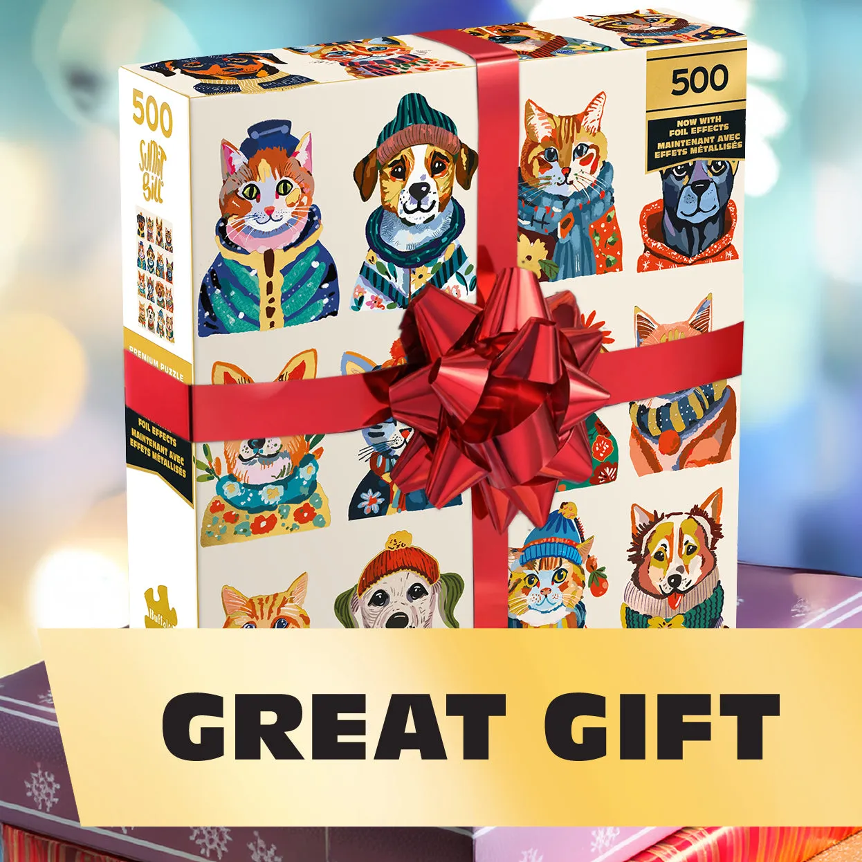 Buffalo Games Gold Dressy Dogs puslespil 500 brikker hunde