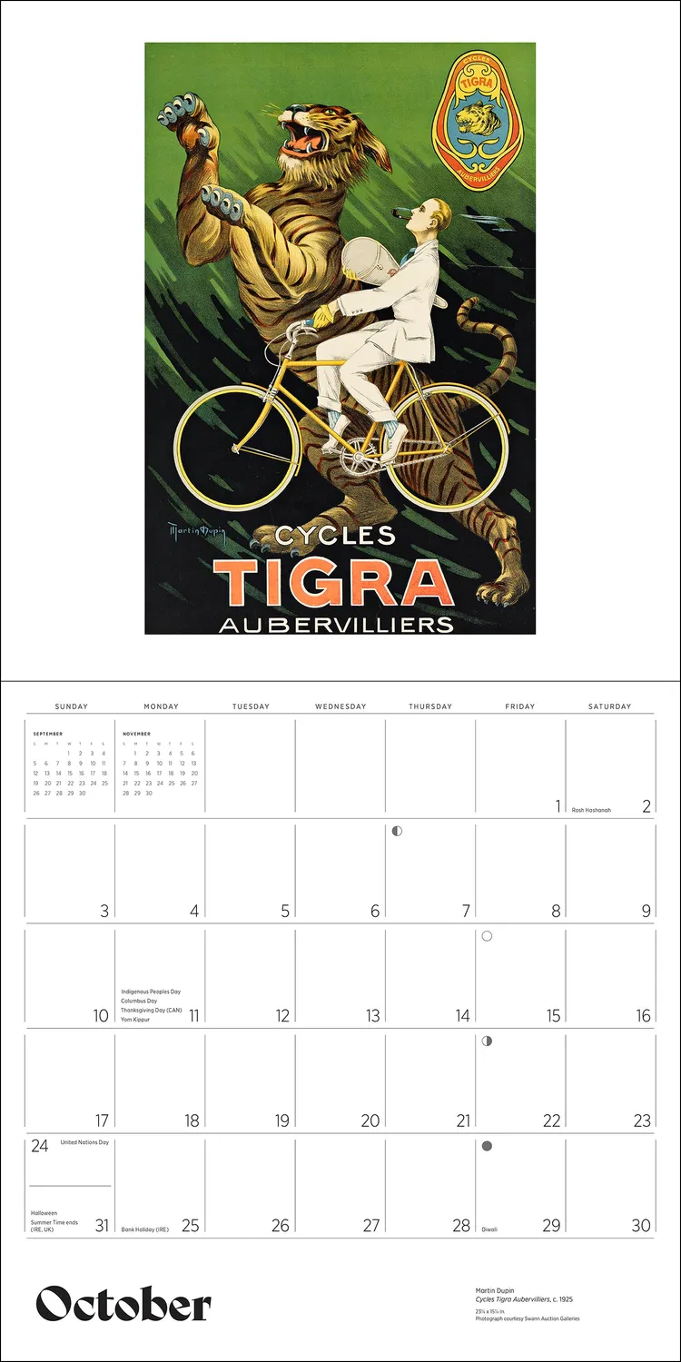 Pomegranate Bicycles Vintage Posters 2027 vægkalender