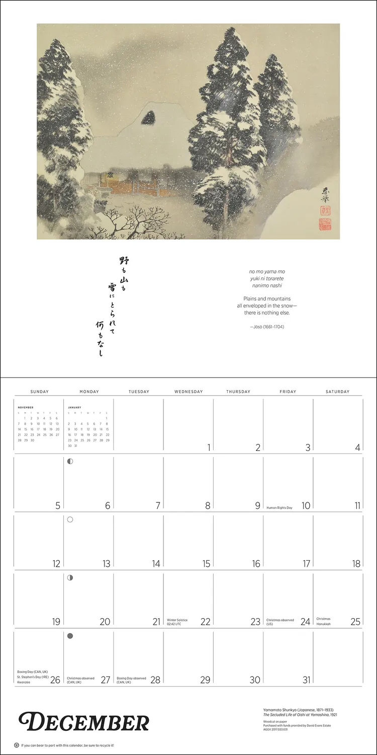 Pomegranate Haiku Japanese Art and Poetry 2027 vægkalender