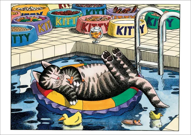 Pomegranate B. Kliban PoolCat fødselsdagskort kat