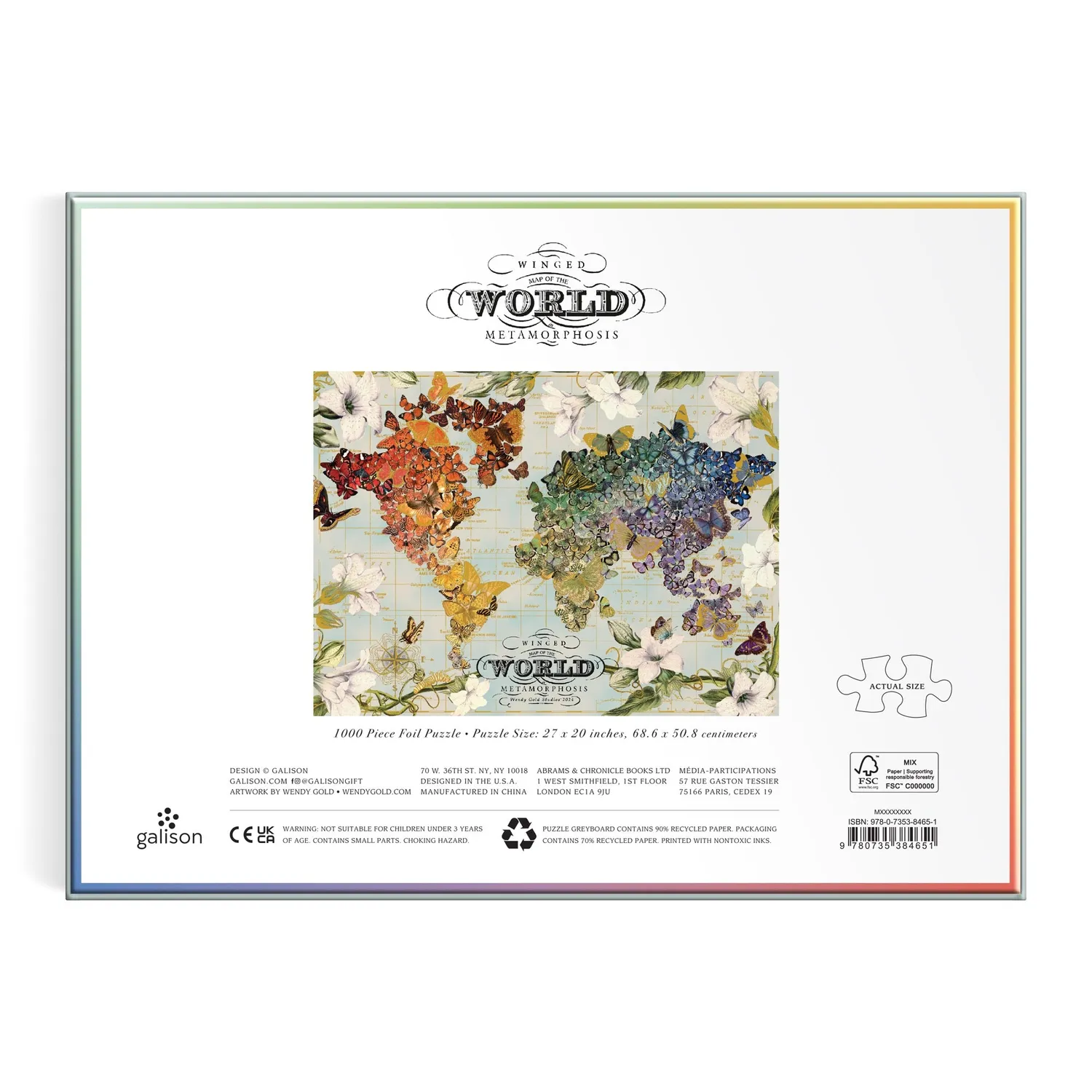 Good Puzzle Co. Wendy Gold Winged Metamorphosis puslespil 1000 brikker folie