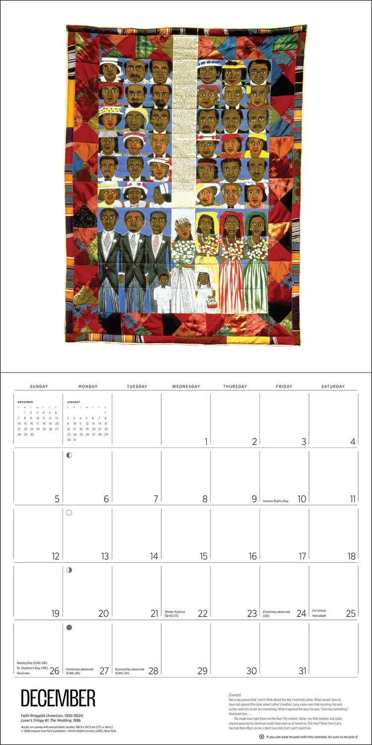 Pomegranate Faith Ringgold 2027 vægkalender kunst