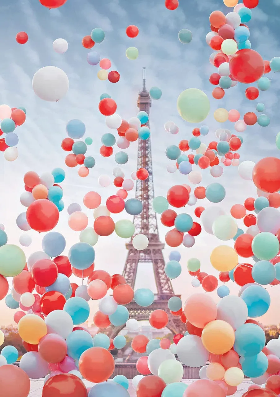 blanc Eiffel Tower Balloons puslespil 500 brikker