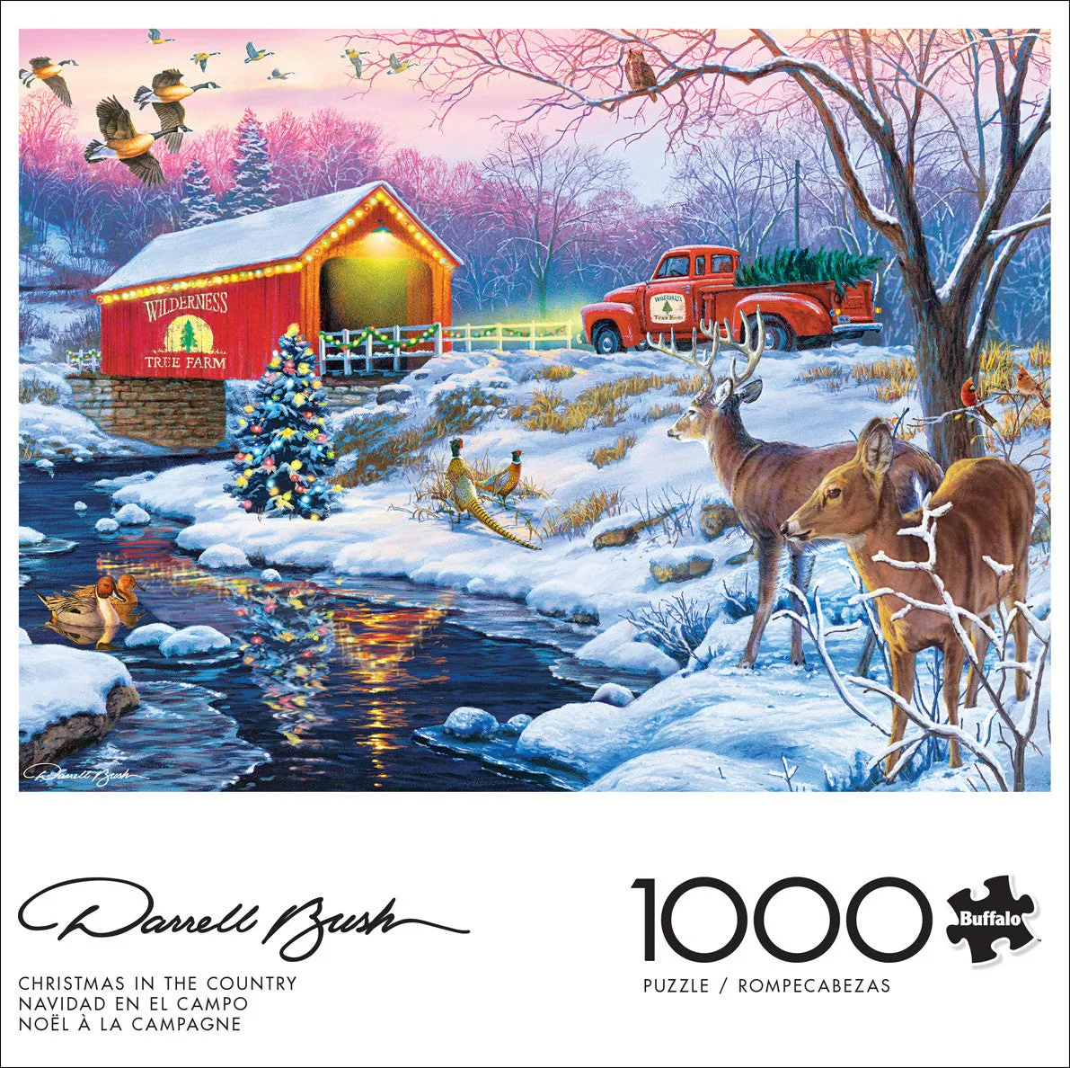 Buffalo Games Darrell Bush Christmas in the Country puslespil 1000 brikker