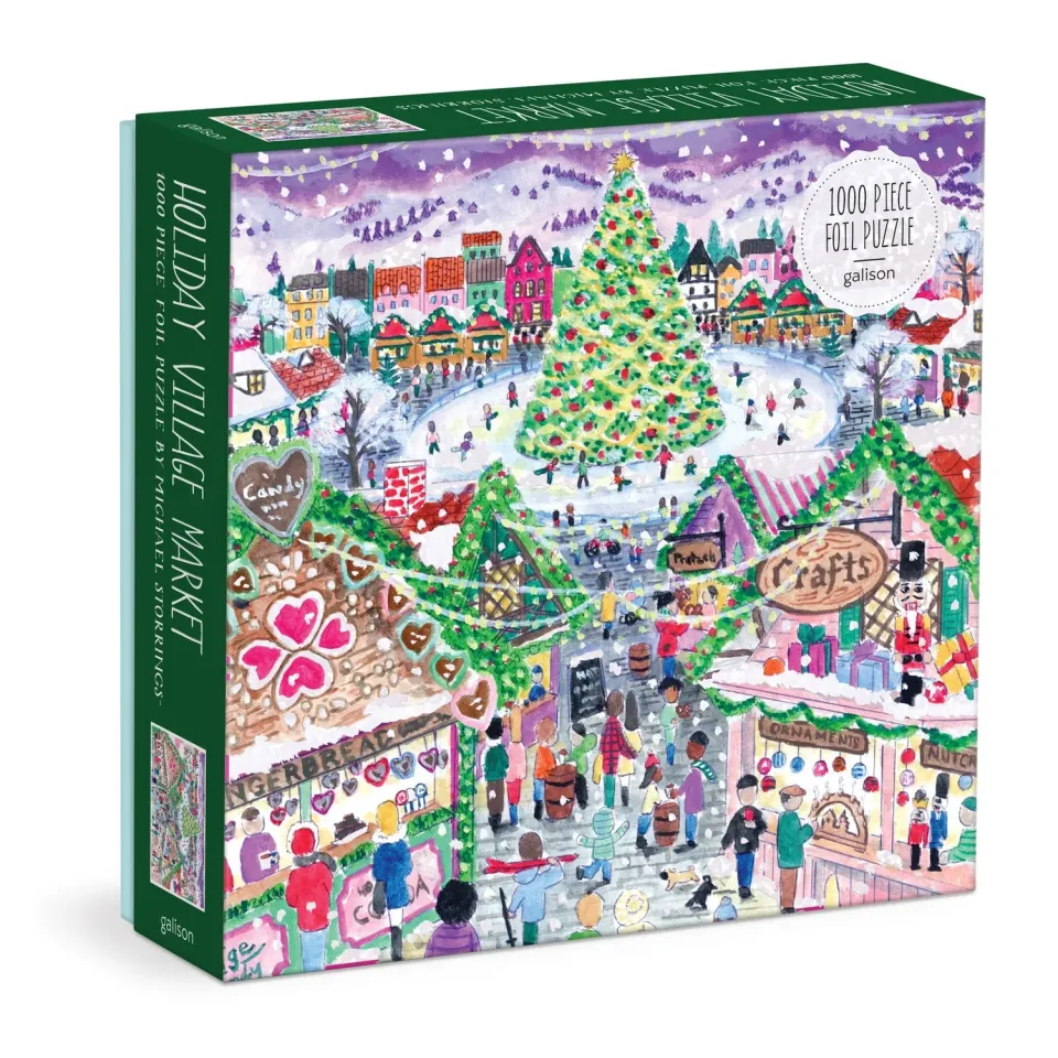 Good Puzzle Co. Holiday Village Market puslespil 1000 brikker folie jul