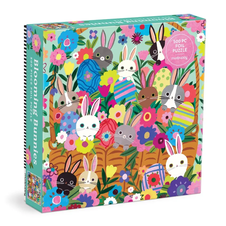 Mudpuppy Blooming Bunnies puslespil 500 brikker folie