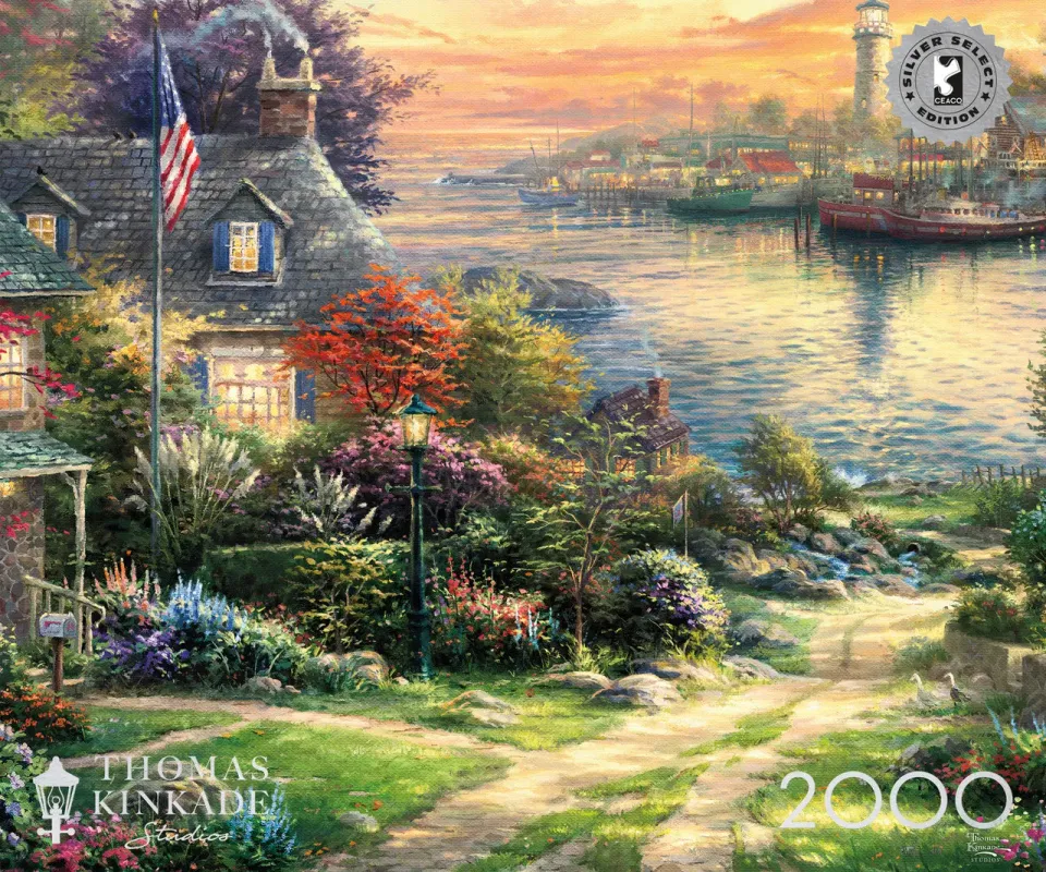 Buffalo Games Silver Select New England Harbor puslespil 2000 brikker Kinkade