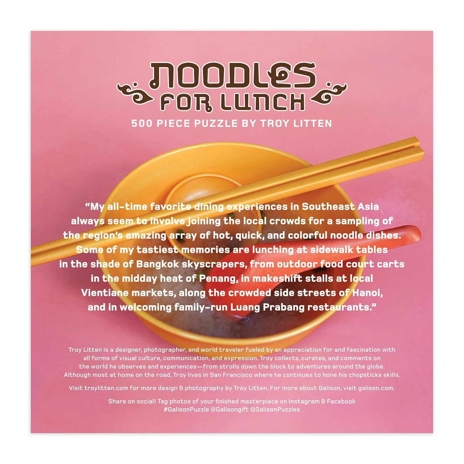 Galison Troy Litten Noodles for Lunch puslespil 500 brikker mad
