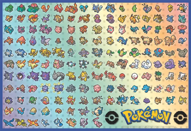Buffalo Games Pokemon Retro Pixel Chart puslespil 2000 brikker 151