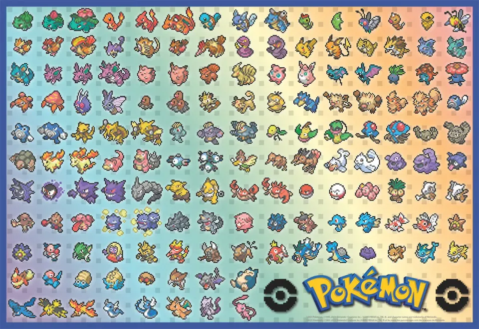 Buffalo Games Pokemon Retro Pixel Chart puslespil 2000 brikker 151
