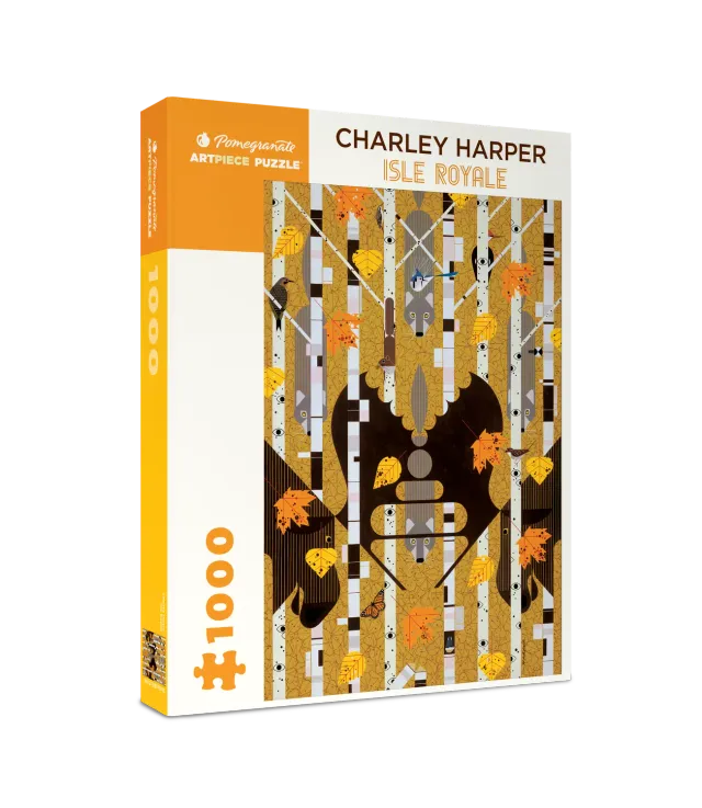 Pomegranate Charley Harper Isle Royale puslespil 1000 brikker dyremotiv