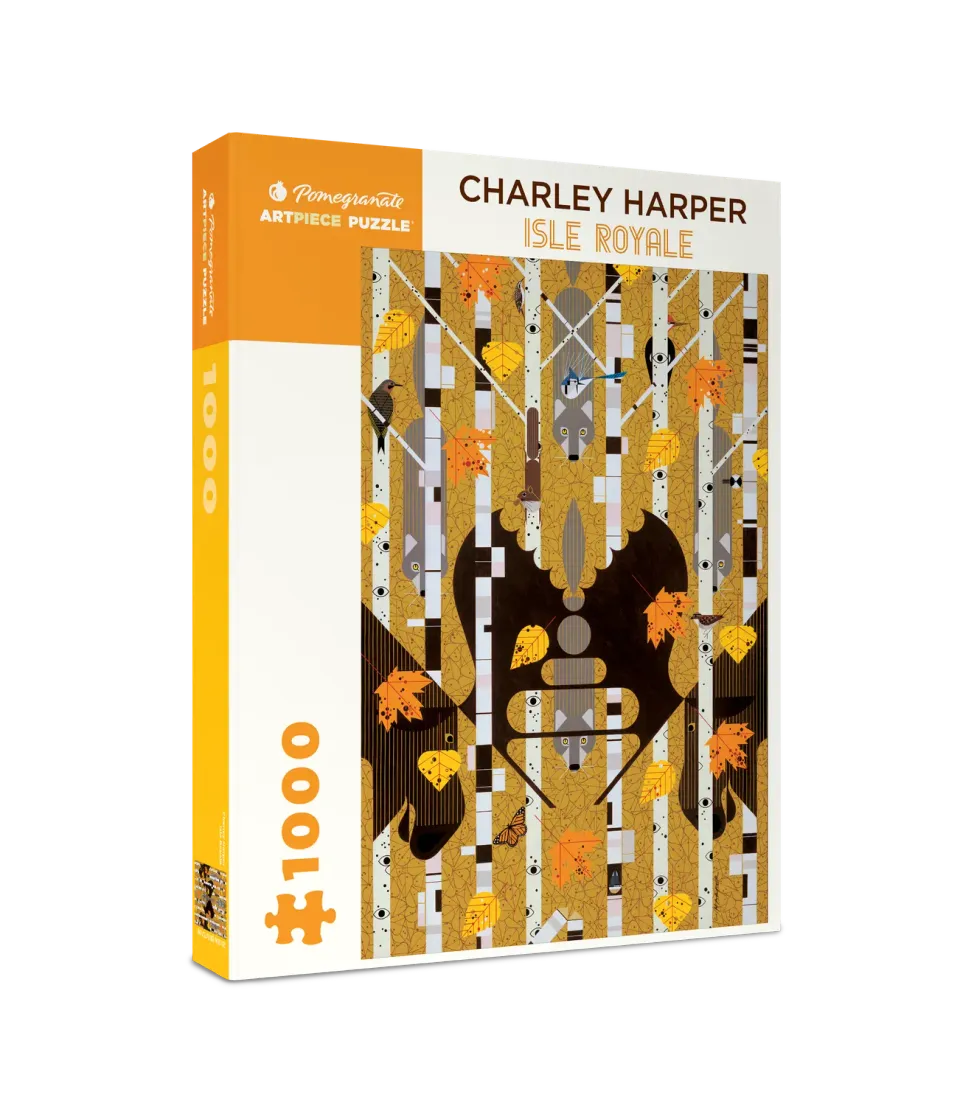 Pomegranate Charley Harper Isle Royale puslespil 1000 brikker dyremotiv