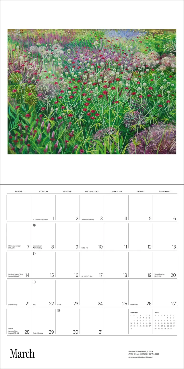 Pomegranate Rosalind Wise 2027 vægkalender blomster