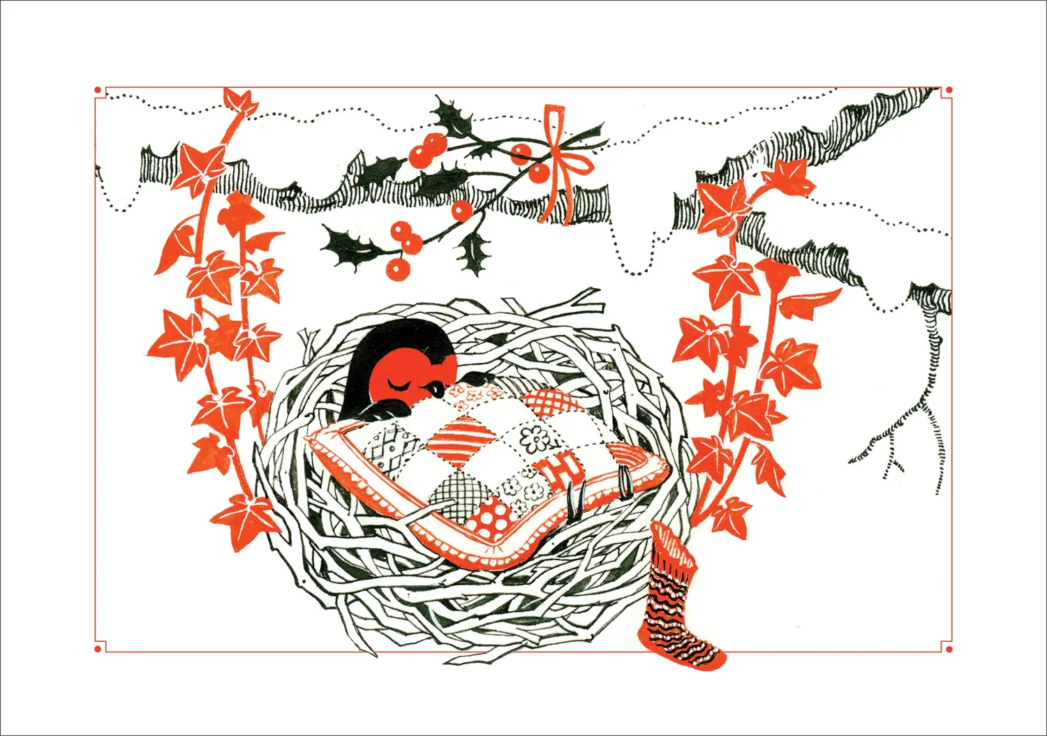 Pomegranate Patricia Burgess Jolly Robins julekort 20 stk jul