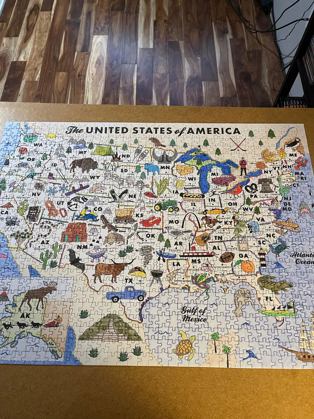 Good Puzzle Co. Maptote USA Color-In puslespil 1000 brikker kort