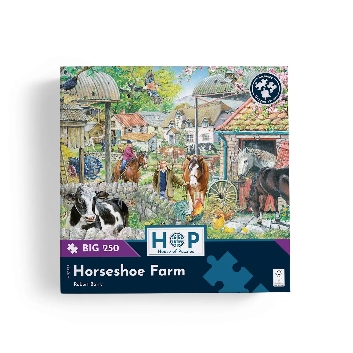 House of Puzzles Horseshoe Farm puslespil 250 brikker bondegård