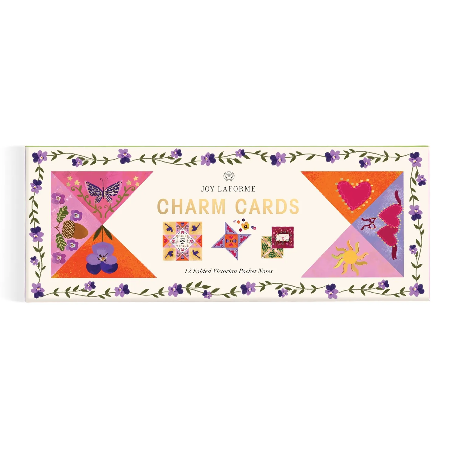 Galison Joy Laforme Charm minikort 12 stk pansy