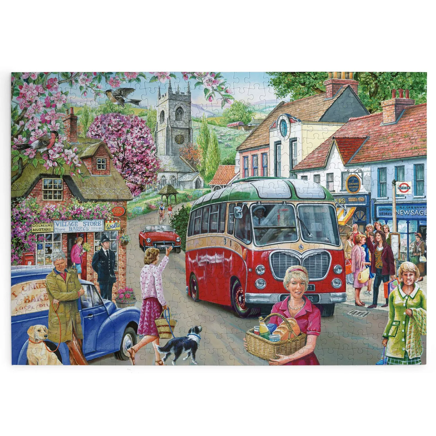 House of Puzzles Here Comes the Bus 500 puslespil landsby