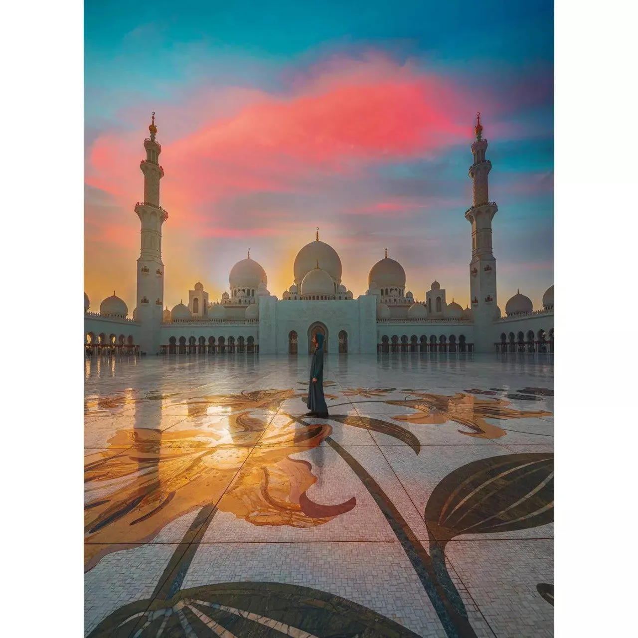 Buffalo Games Blanc Sunset Abu Dhabi Mosque puslespil 300 brikker