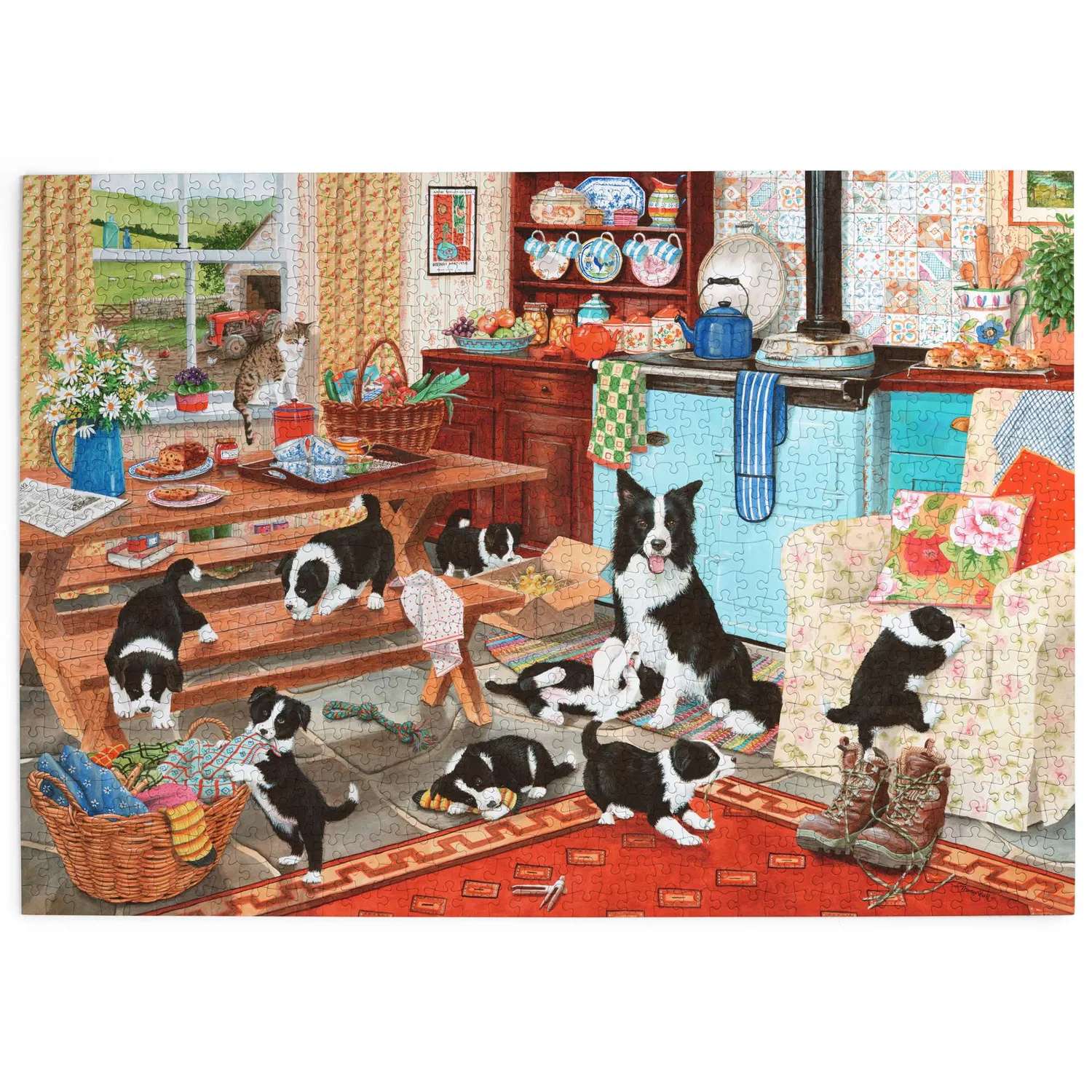 House of Puzzles Collie Wobbles puslespil 1000 brikker hunde